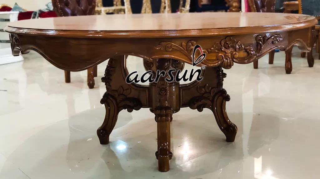 Carved Dining Set in 6 Seater view 4
