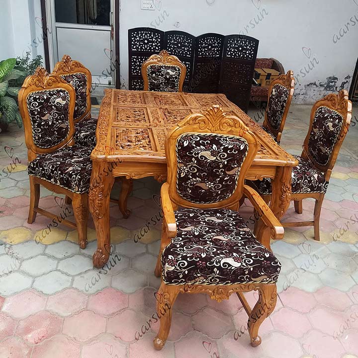 6 Seater Wooden Dining Set view 3