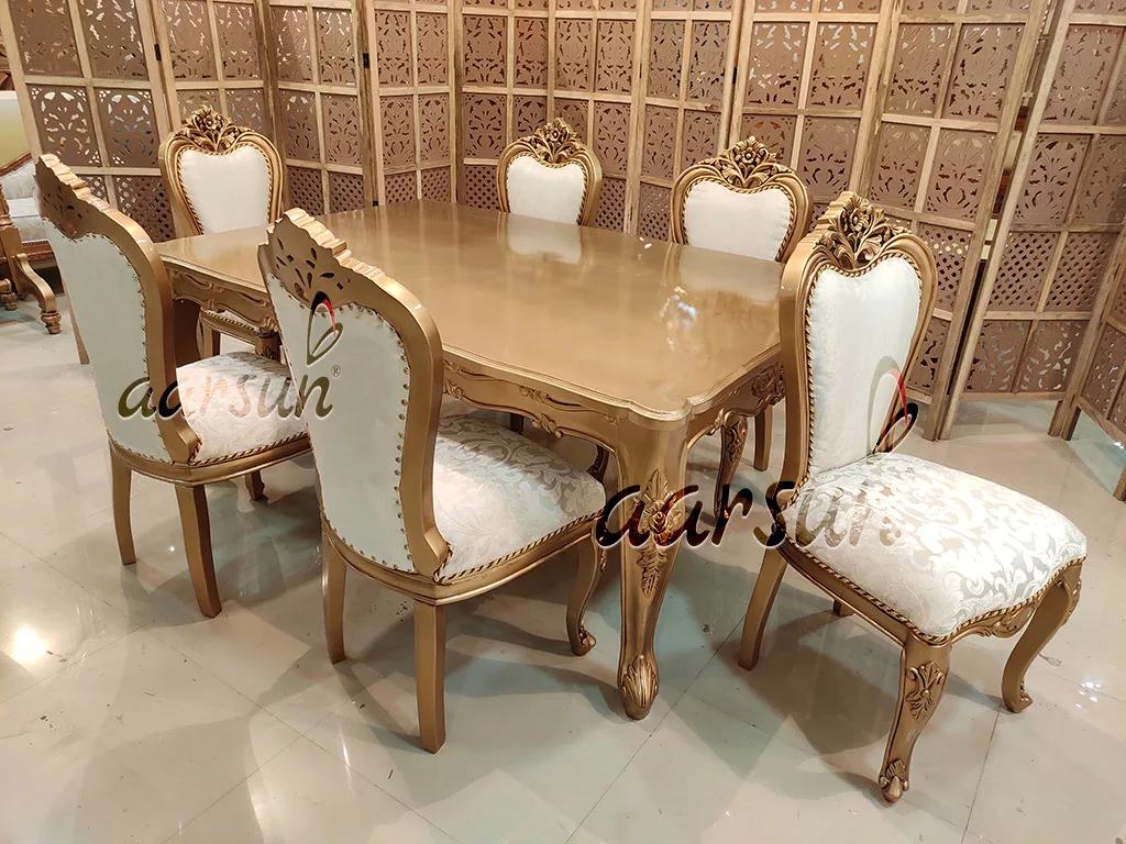 Antique Gold 6 Seater Dining view 3