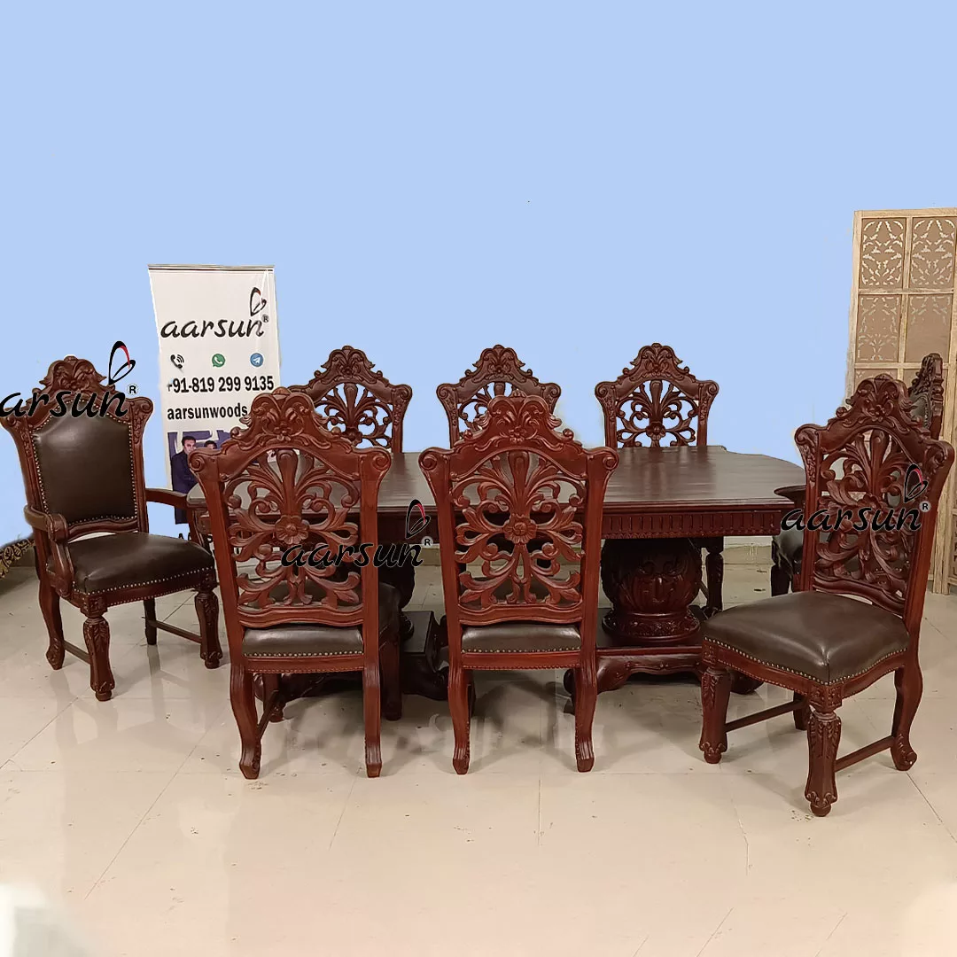 क्लासिक शैली का लकड़ी का डाइनिंग सेट