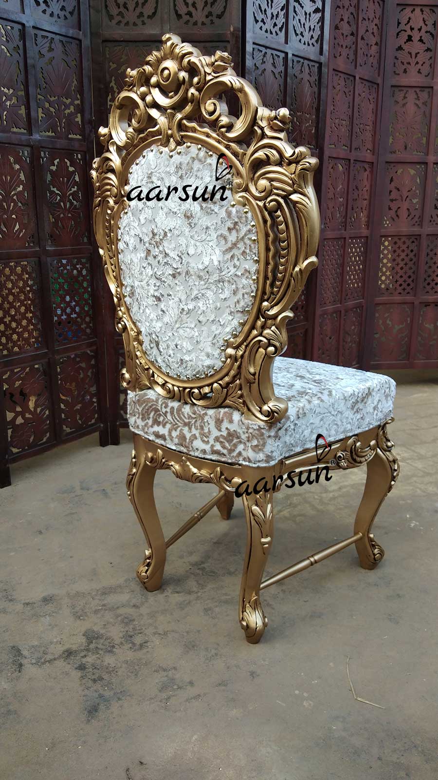 Dual Carved Dining Set with Gold Polish view 7