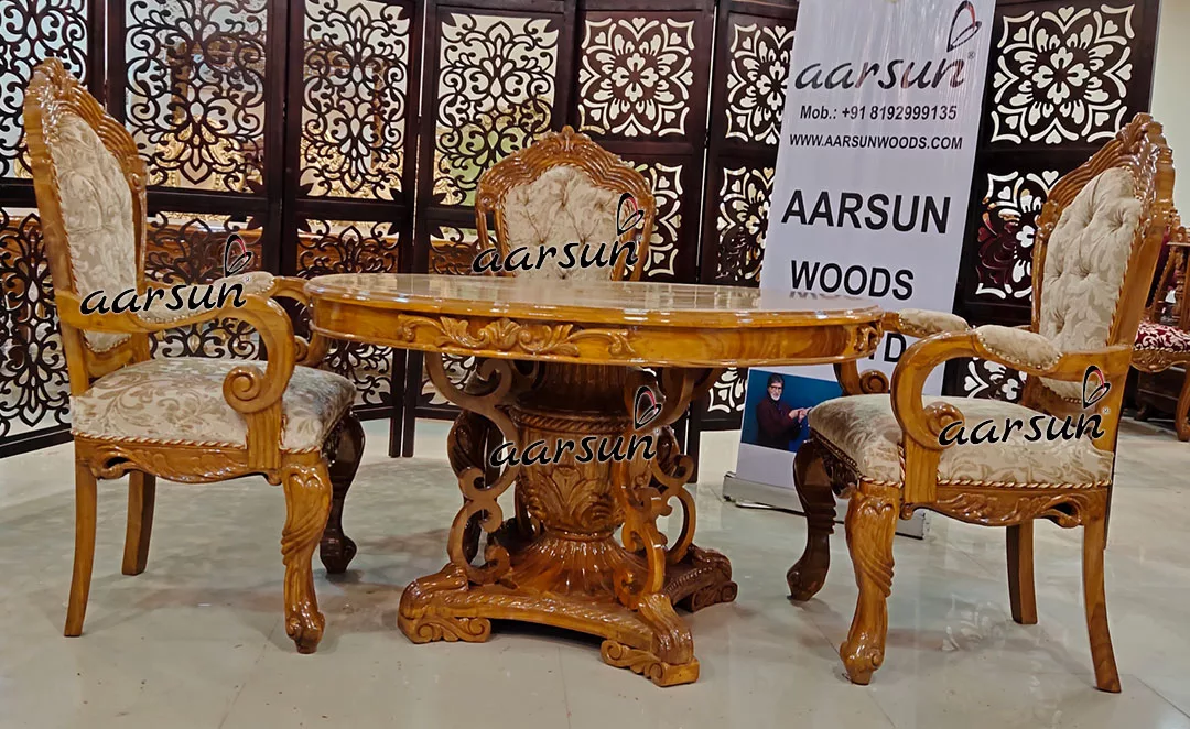 Artistic Round Dining Set in Teak view 3