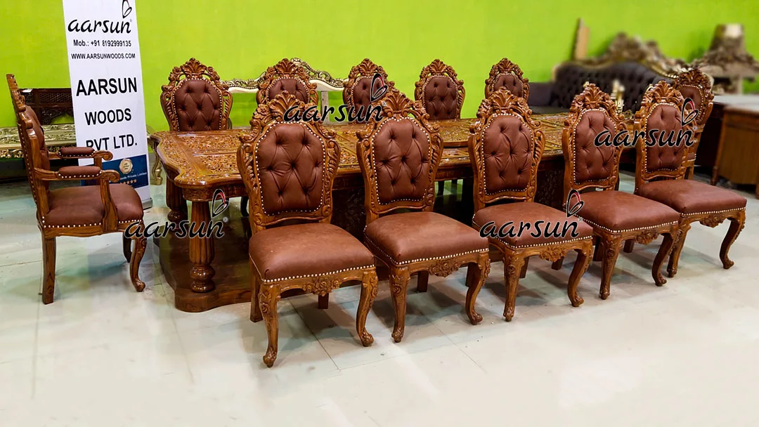 12 Seater Designer Dining Sets in Teak Wood view 3