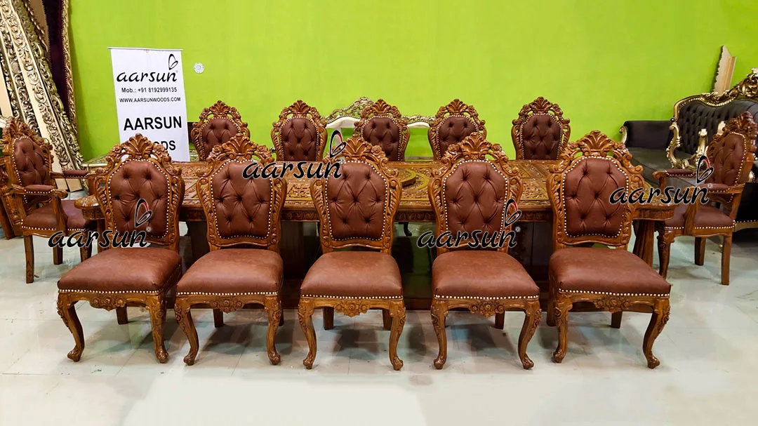 12 Seater Designer Dining Sets in Teak Wood view 6