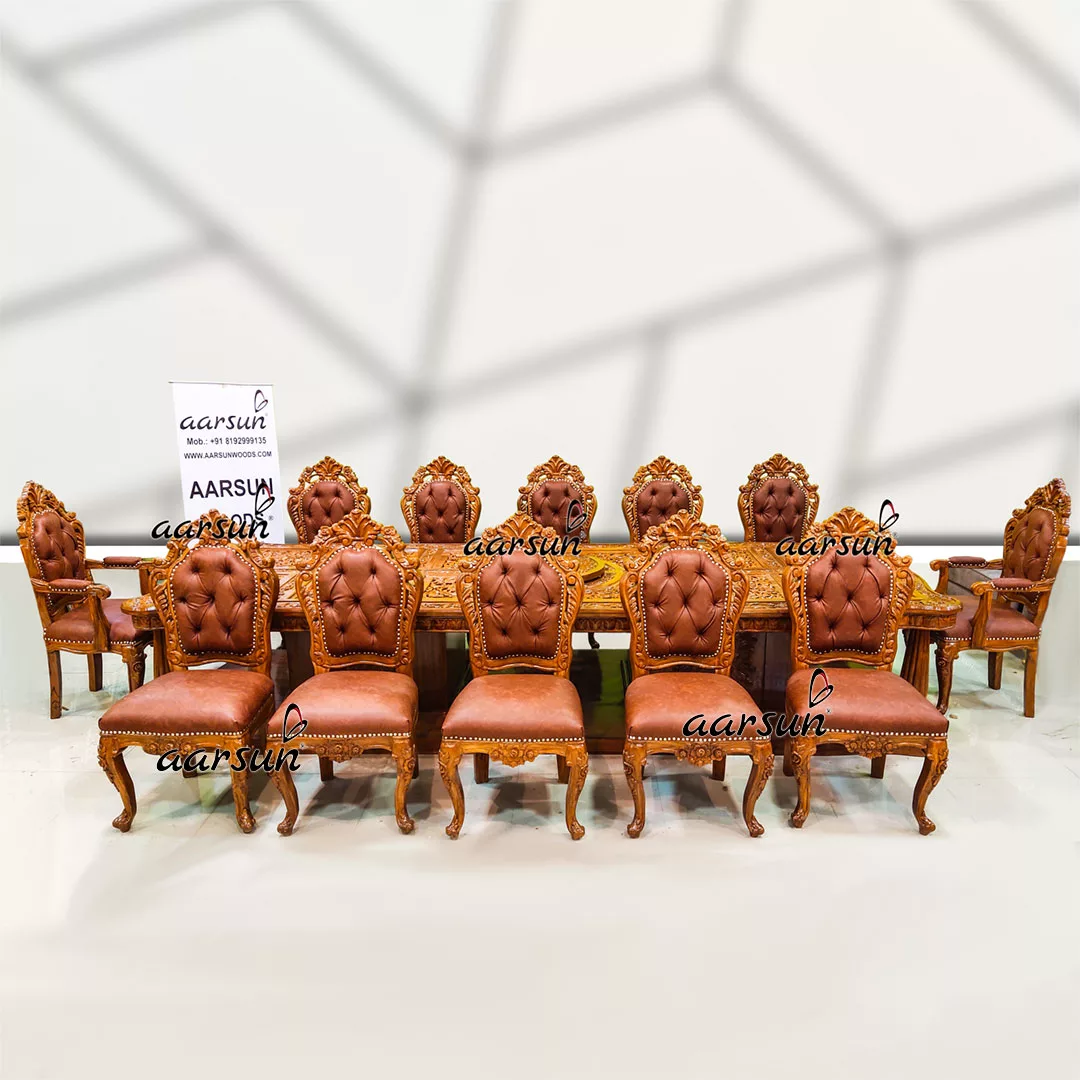 12 Seater Designer Dining Sets in Teak Wood