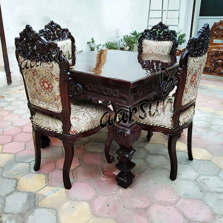 4 Seater Dining Set with Dark Finish view 5