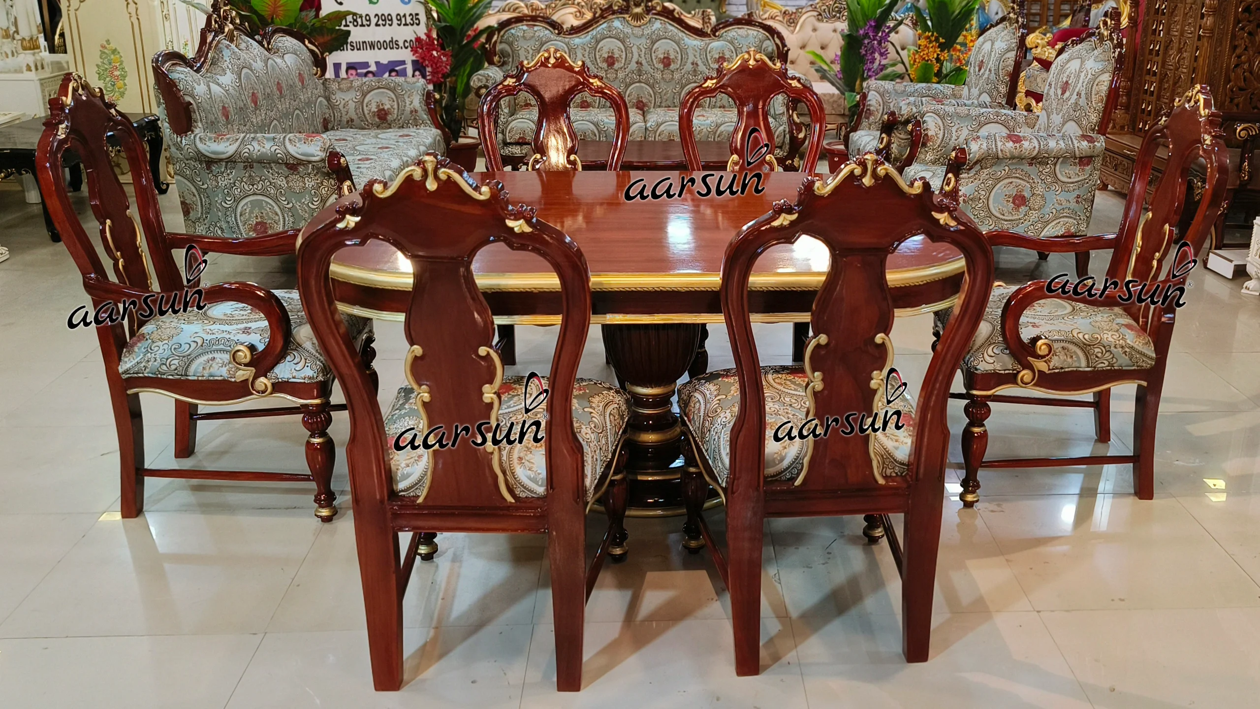 6 Seater Dining Set in Dual Shade Paint view 5