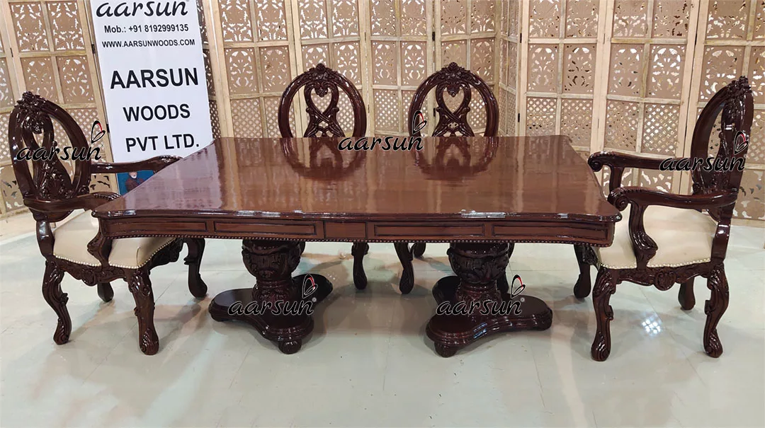 6 Seater Dining Set in Dual Tone Finish view 3