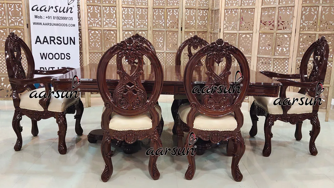 6 Seater Dining Set in Dual Tone Finish view 6