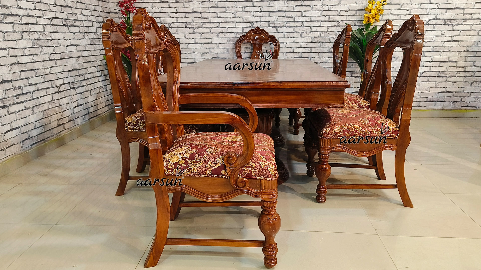 8-Seater Light Walnut Dining Set view 8