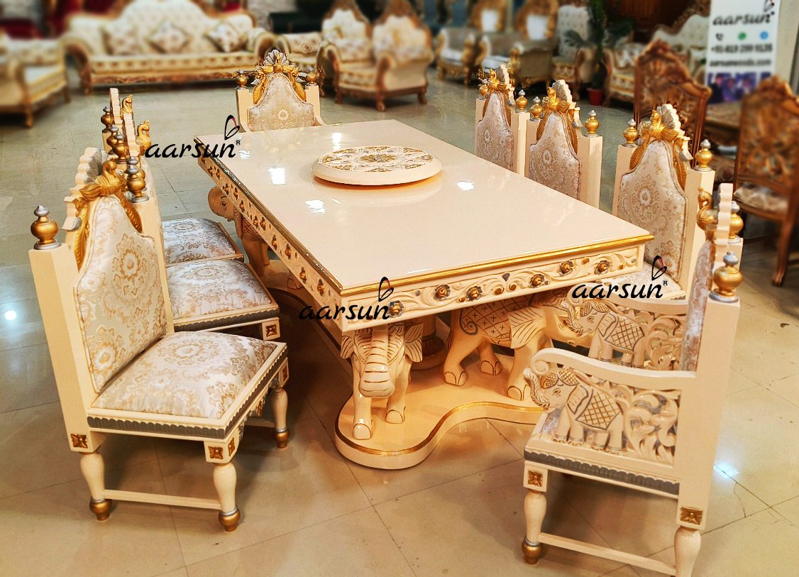 8 Seater White Dining Set view 6