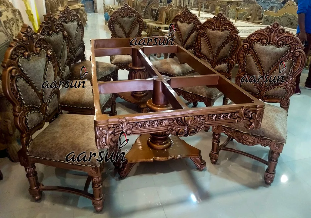 Amazing 8 Seater Dining Set in Rose Gold Paint view 4