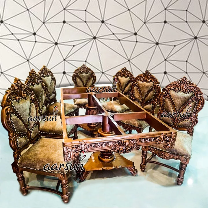 Amazing 8 Seater Dining Set in Rose Gold Paint
