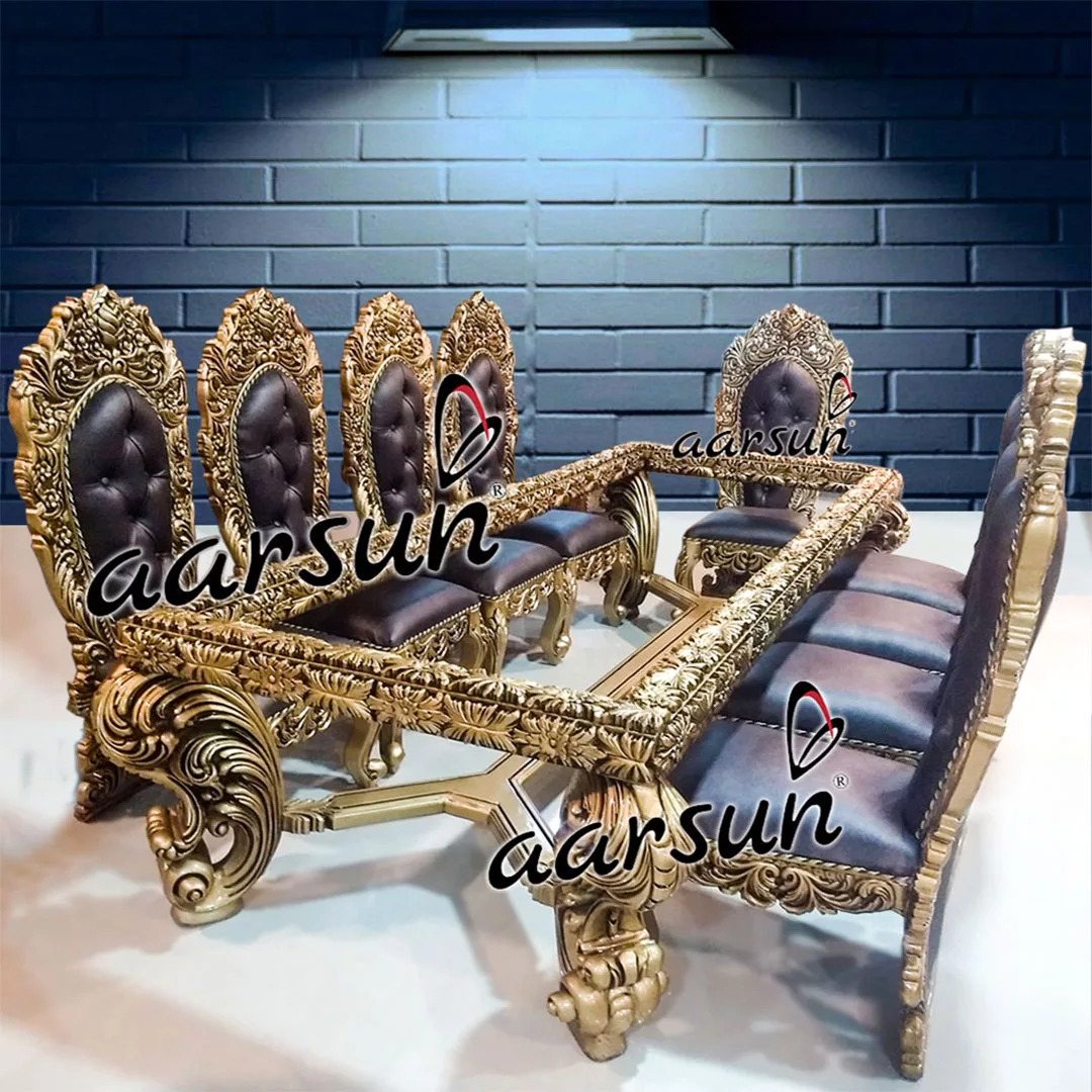 Antique Gold Dining Set in 10 Seater
