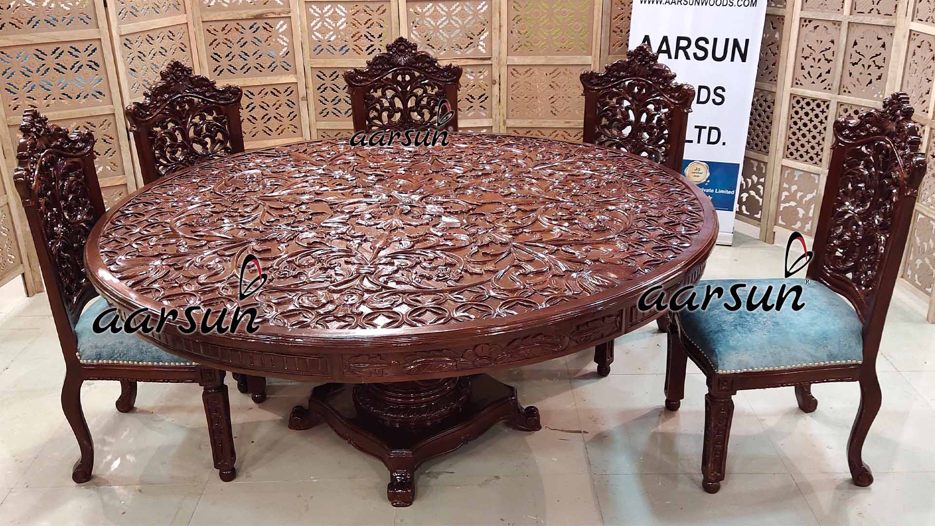 Carved Round Dining Set view 3