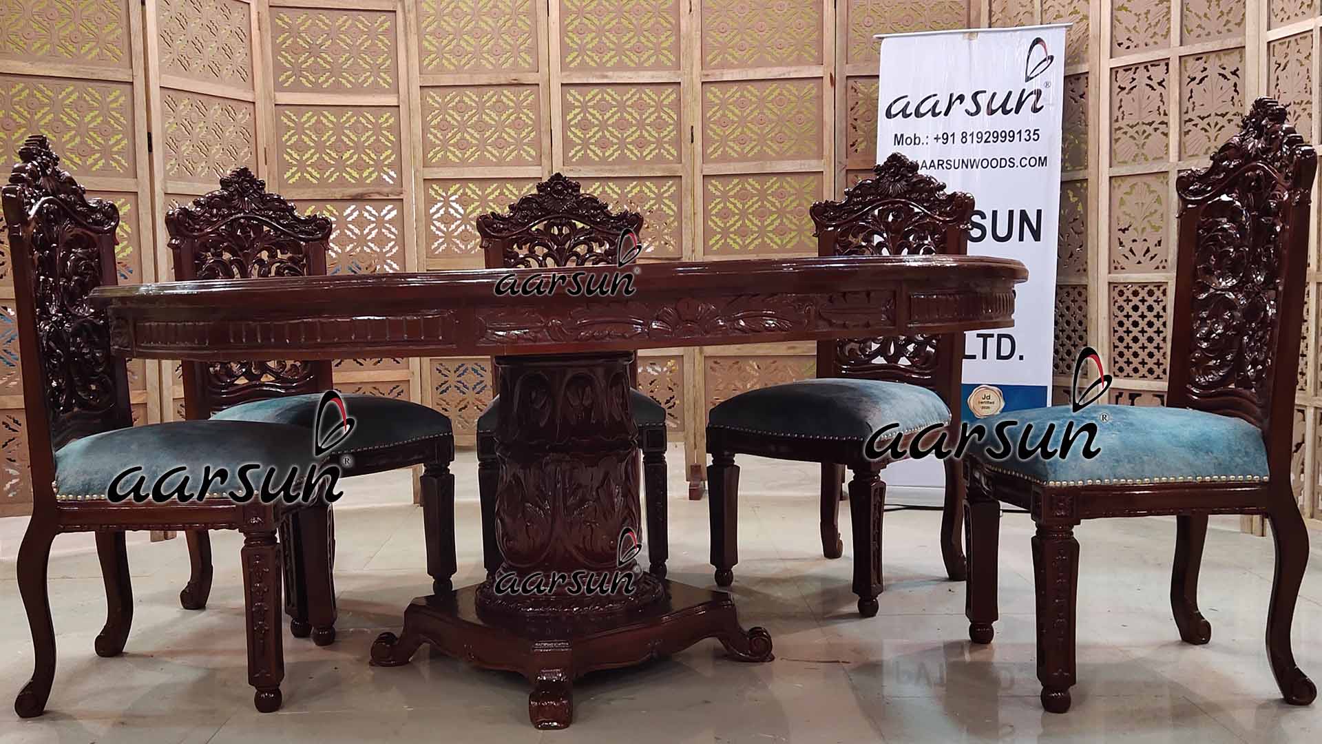 Carved Round Dining Set view 4