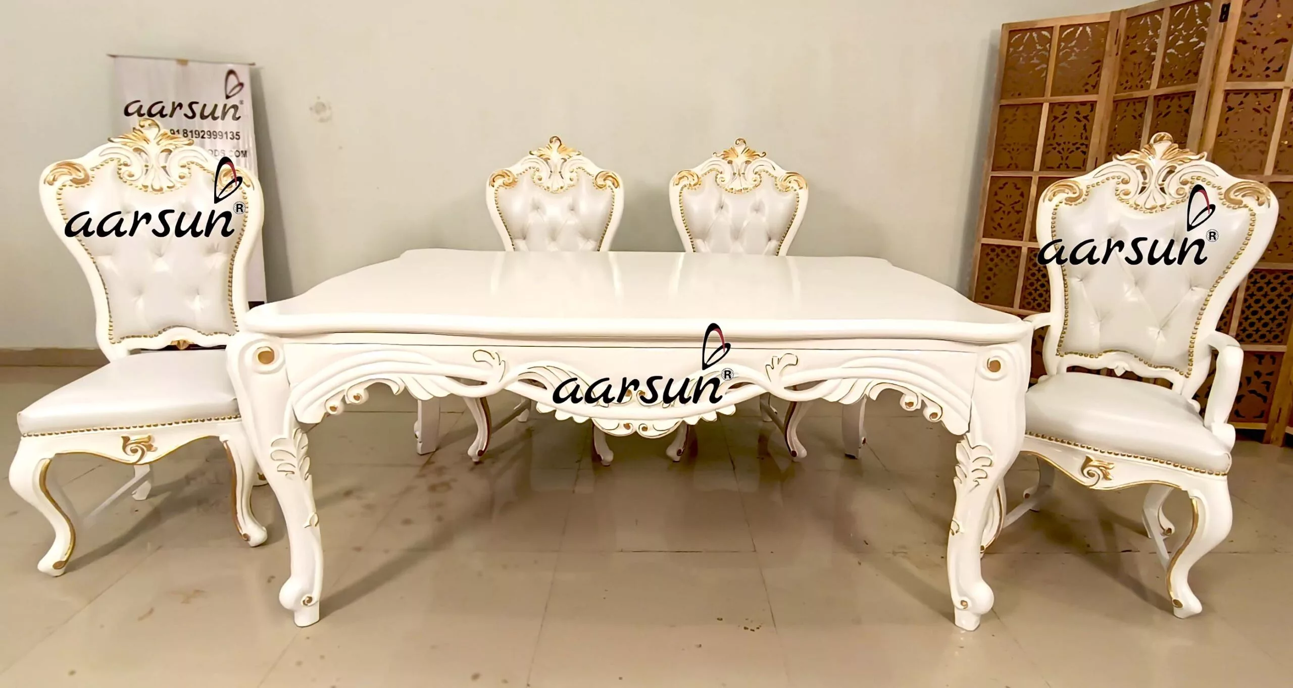 Classic Dining Set in White view 4