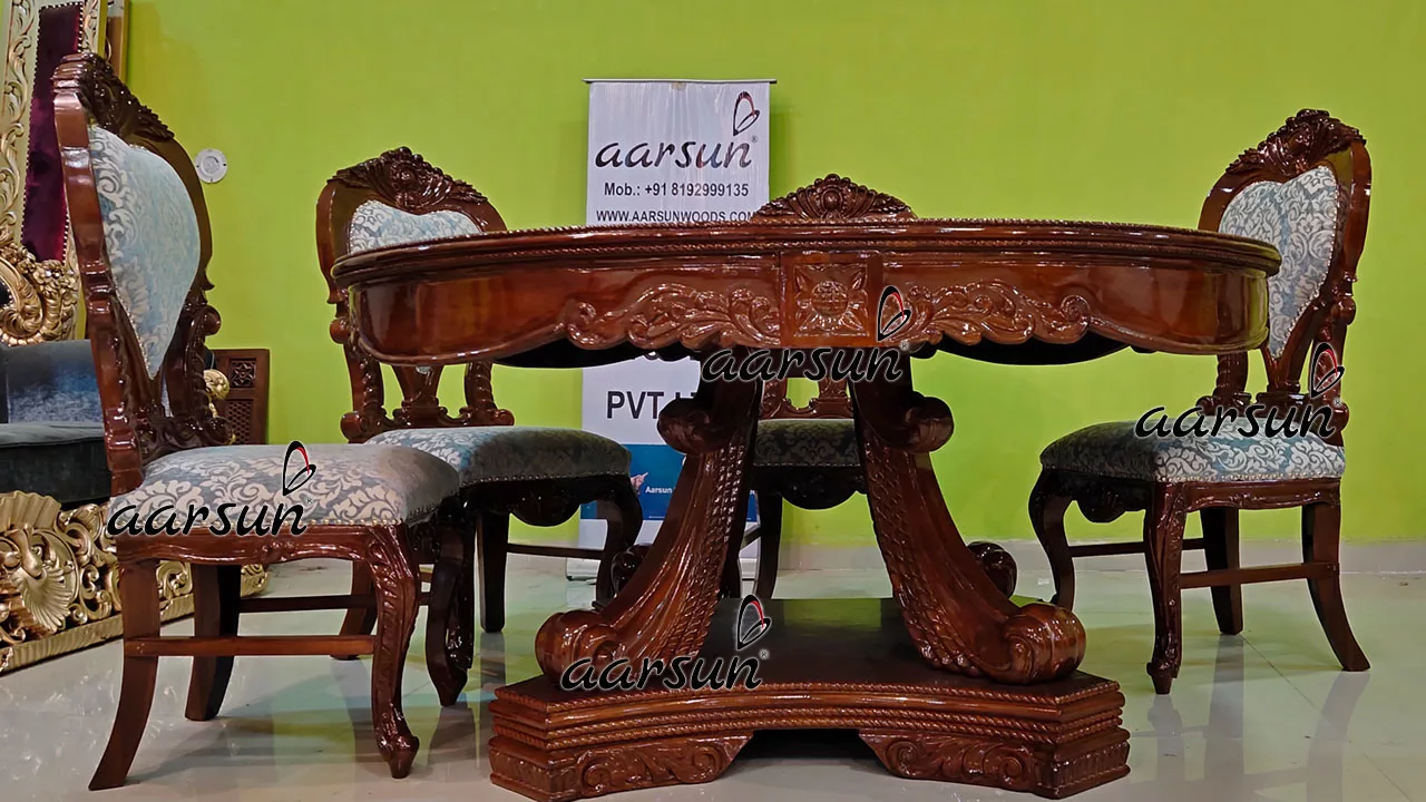 Classic Round Dining with 6 Chairs & Round Top Table view 4