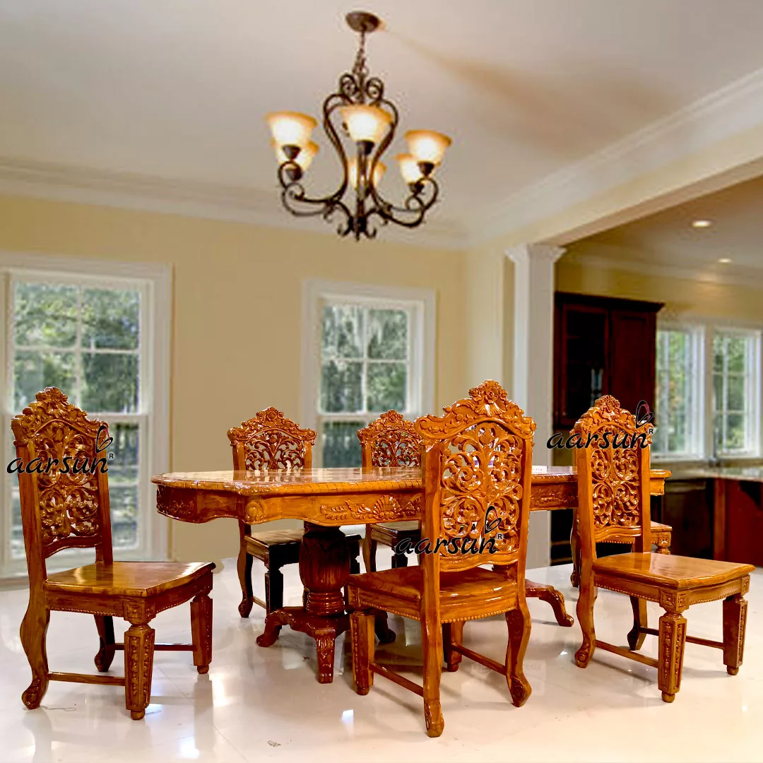 Classic Wooden Dining Table Set