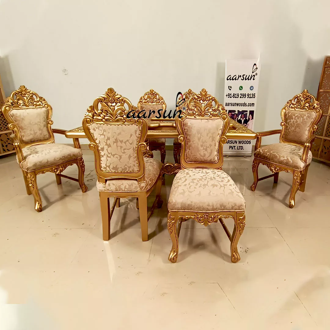 Dining Set in Gold Finish view 7