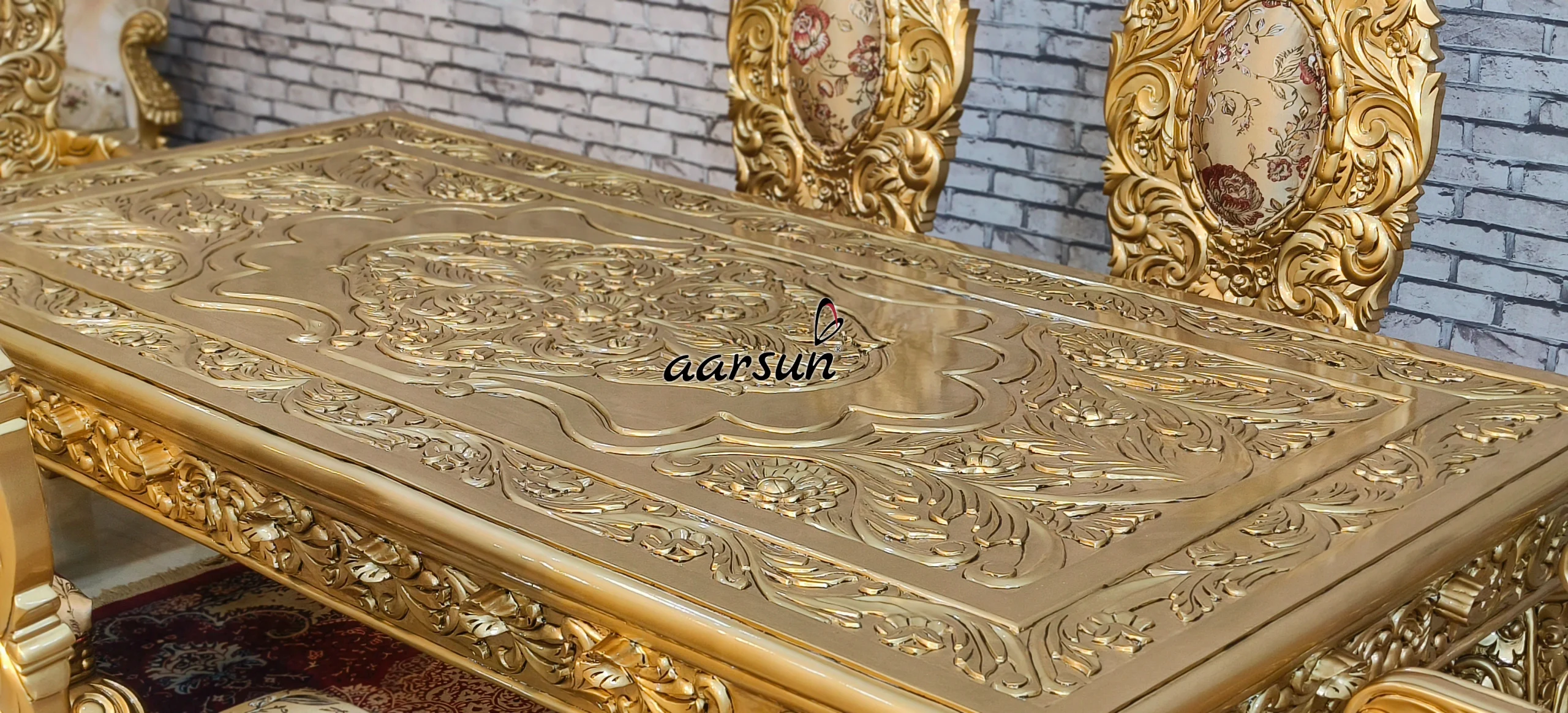 Dining Table Set Fully Handcarved view 5