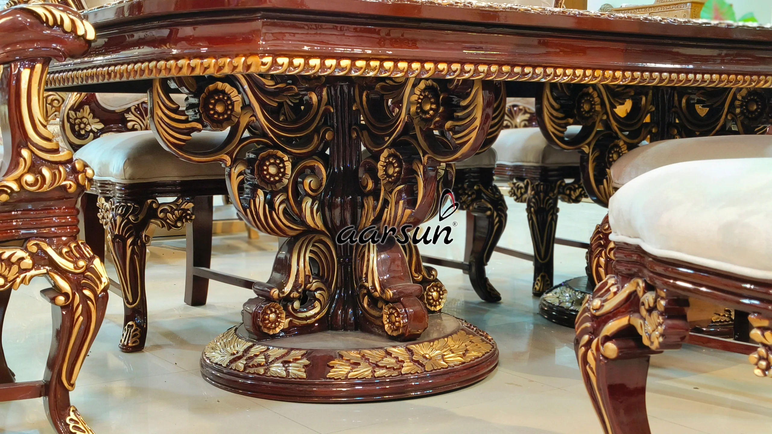 Dining Table Set in Teak Wood view 6