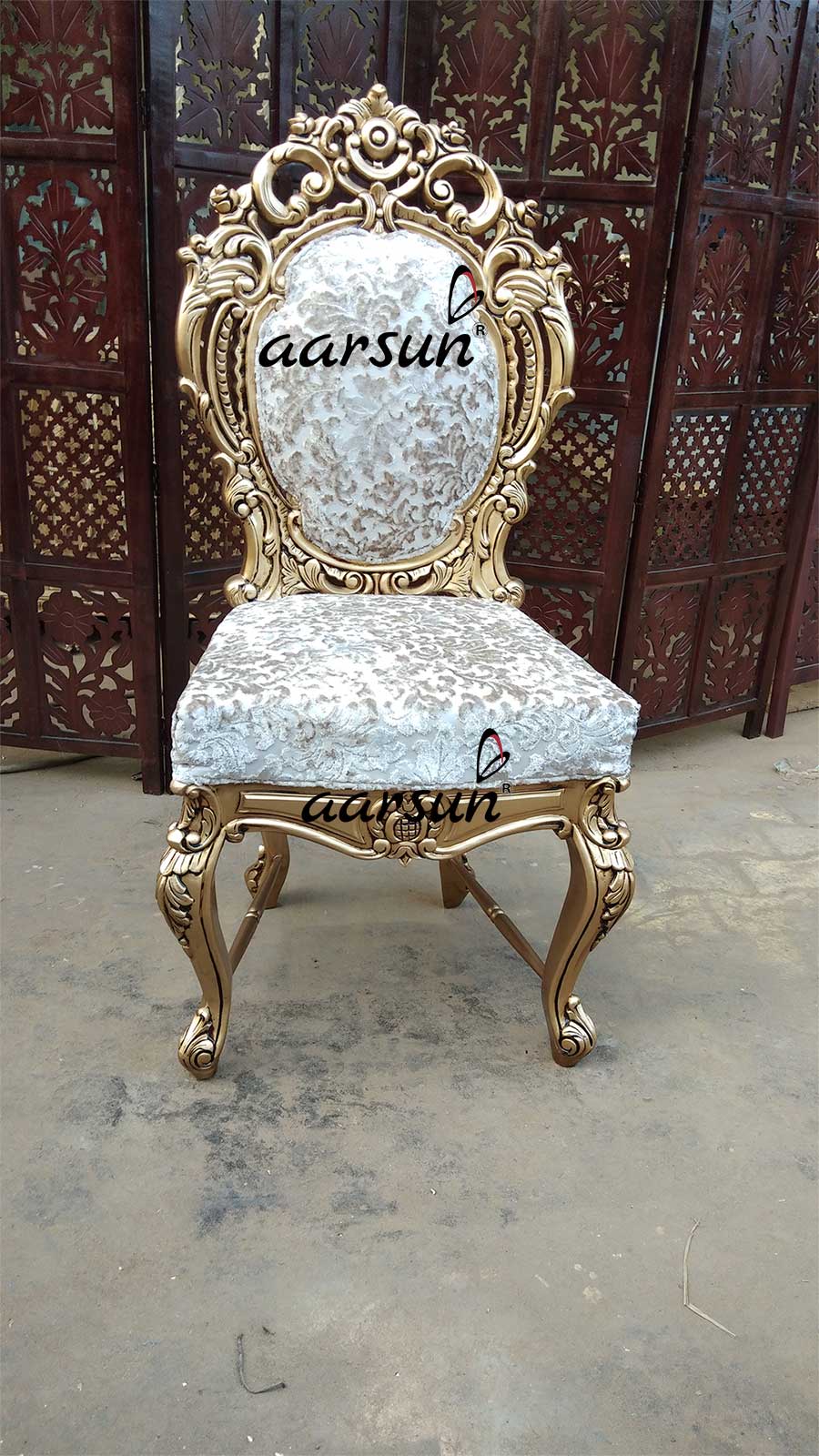Dual Carved Dining Set with Gold Polish view 4