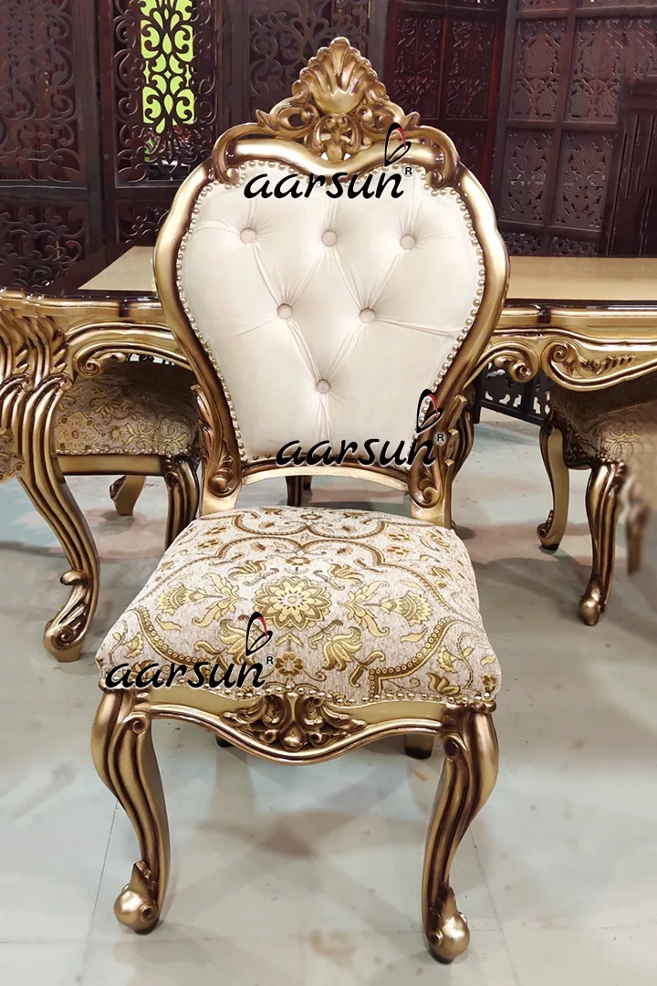 Gold & Brown Dual Shade 4 Seater Dining Set Custom Made view 4