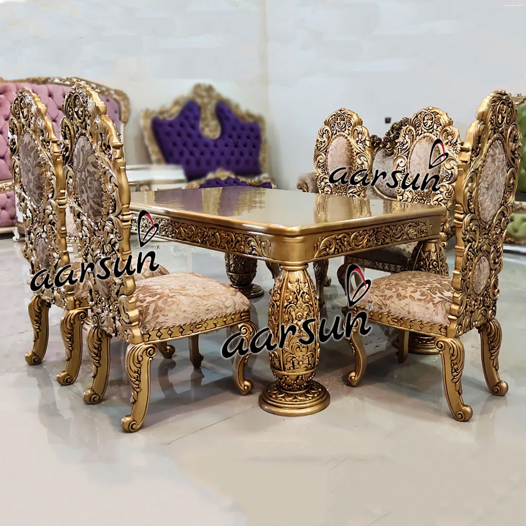 Gold Dining Set 6 Seater