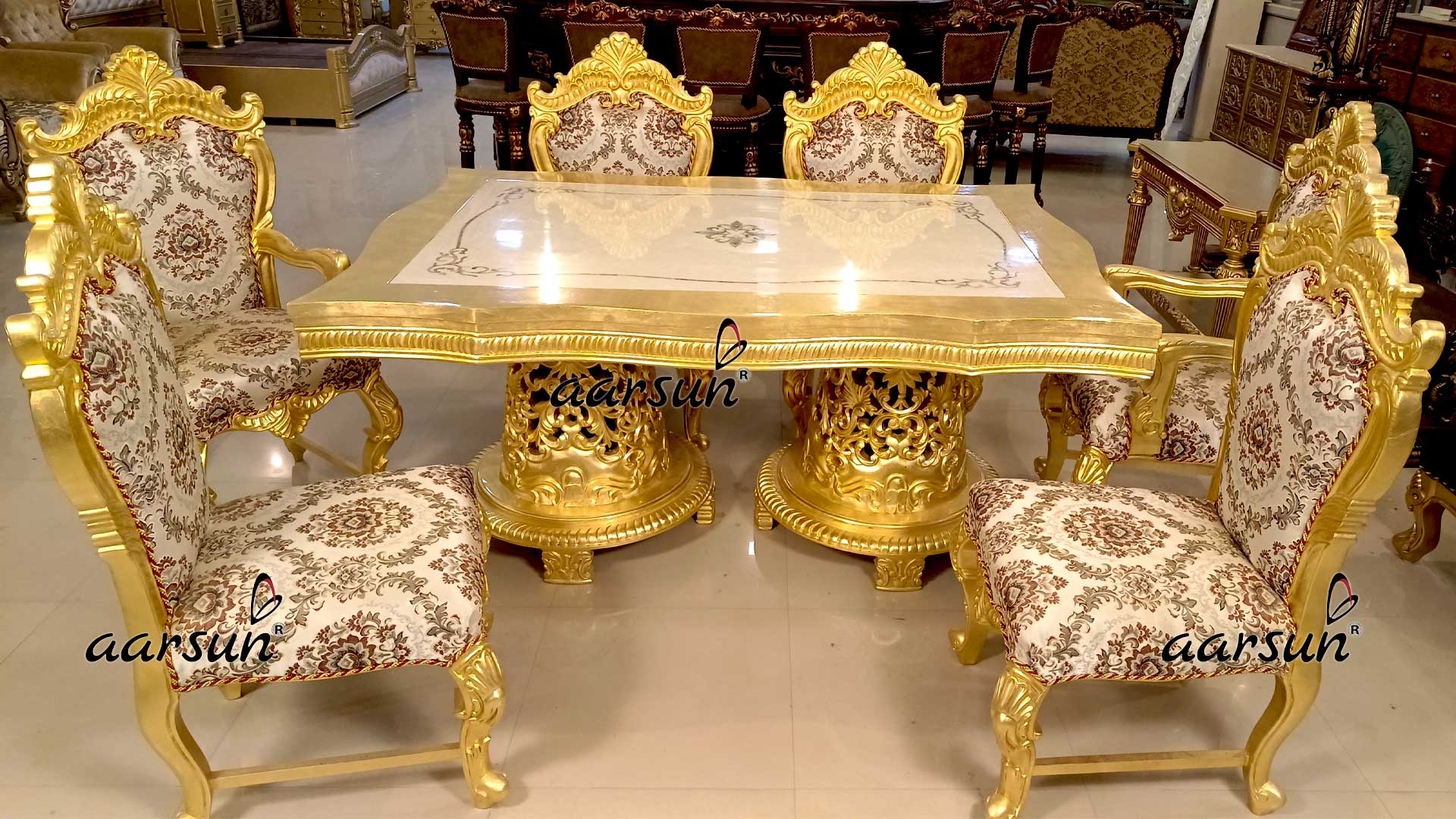 Gold Leaf Luxury Dining Set view 3