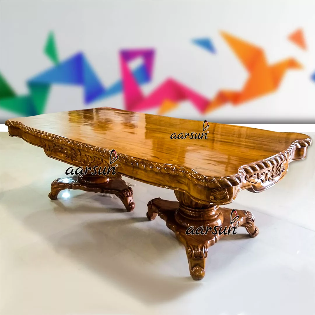 Hand Carved Teak Wood Royal Dining Table