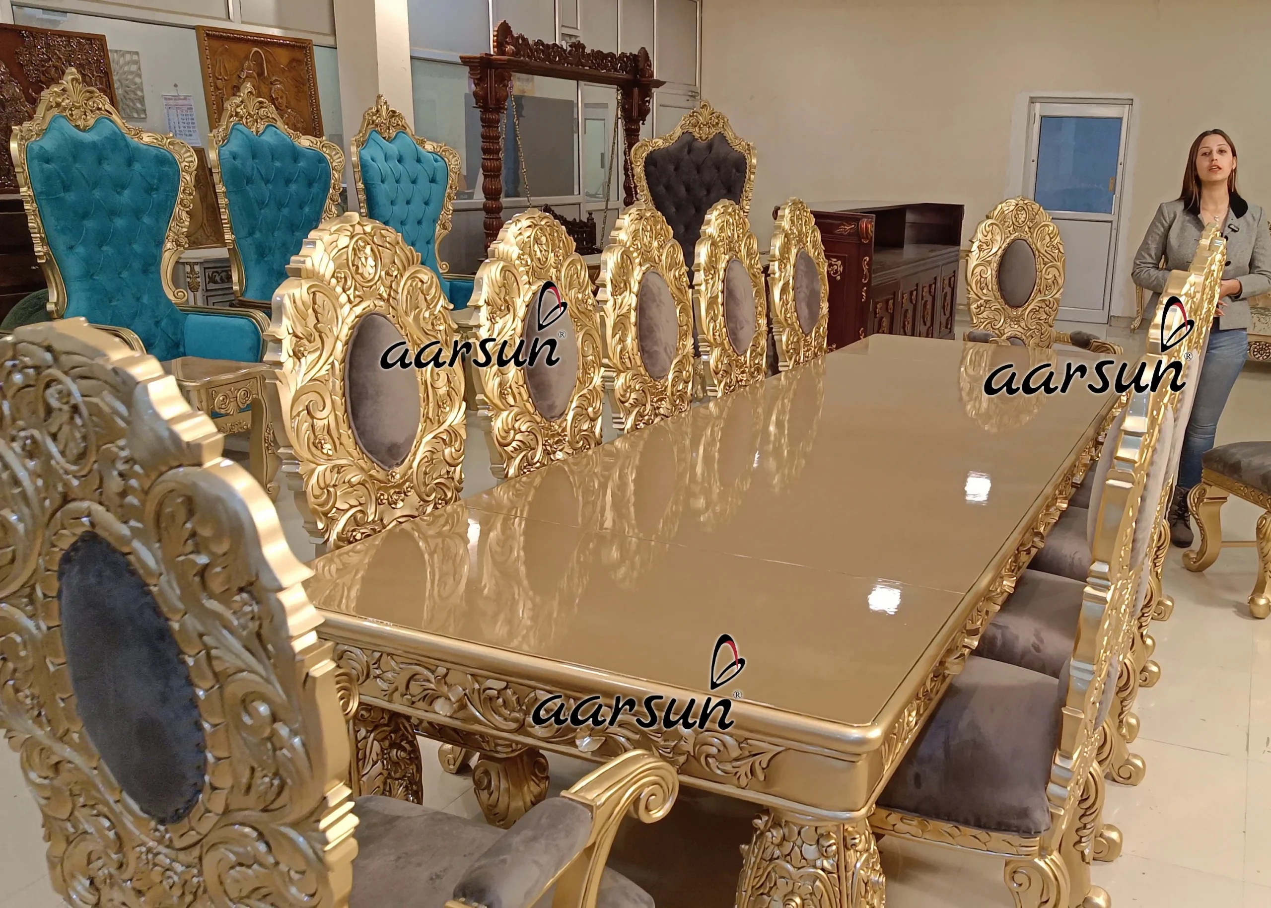 Luxurious 12 Seater Dining Set