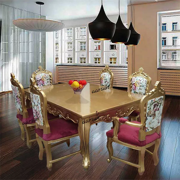 Luxurious Wooden Wooden Dining Set – 6 Seater