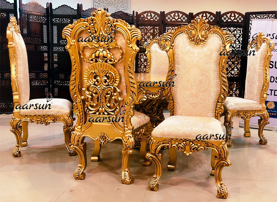 Round Dining Table Chair Set 6 Seater view 3