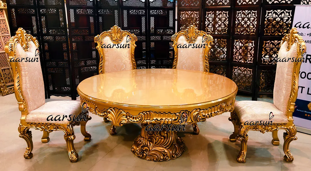 Round Dining Table Chair Set 6 Seater