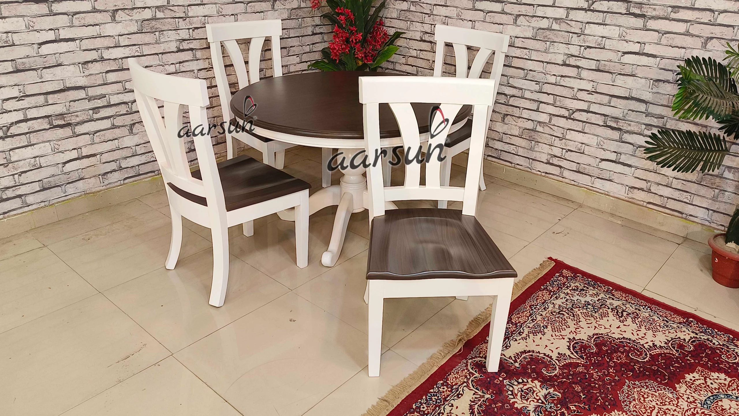 Round Dining Table in Marble Finish view 4
