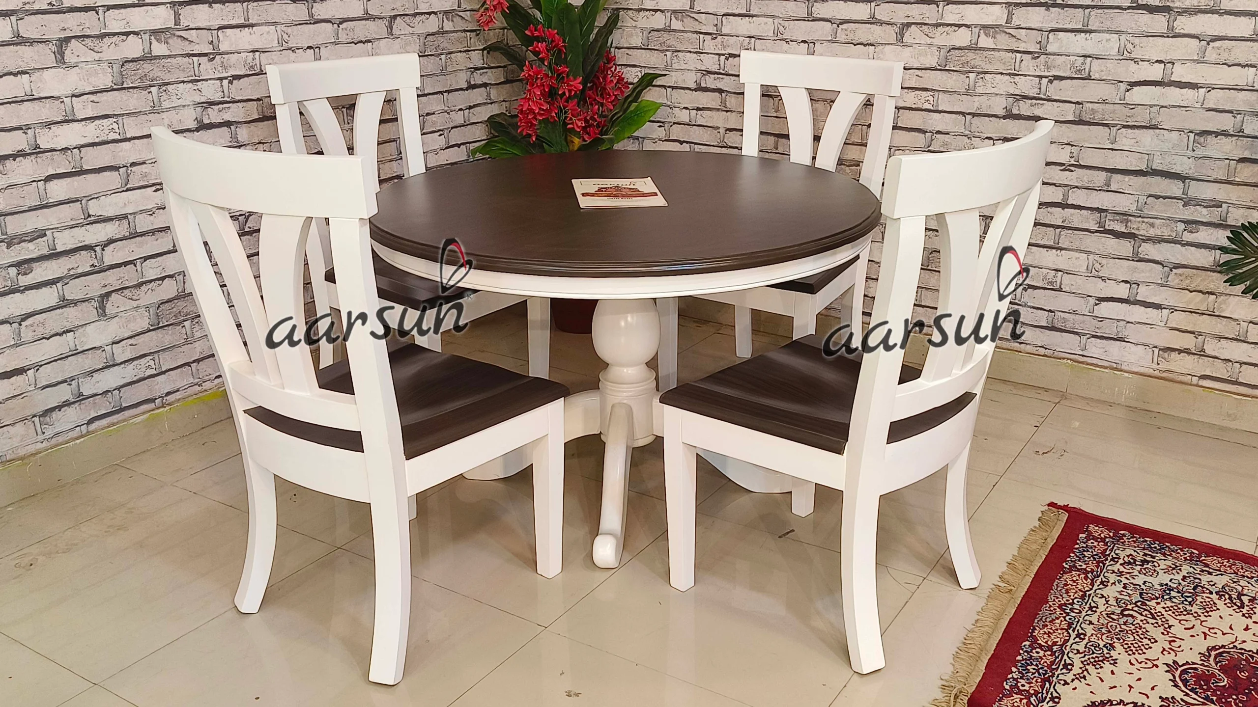 Round Dining Table in Marble Finish view 6
