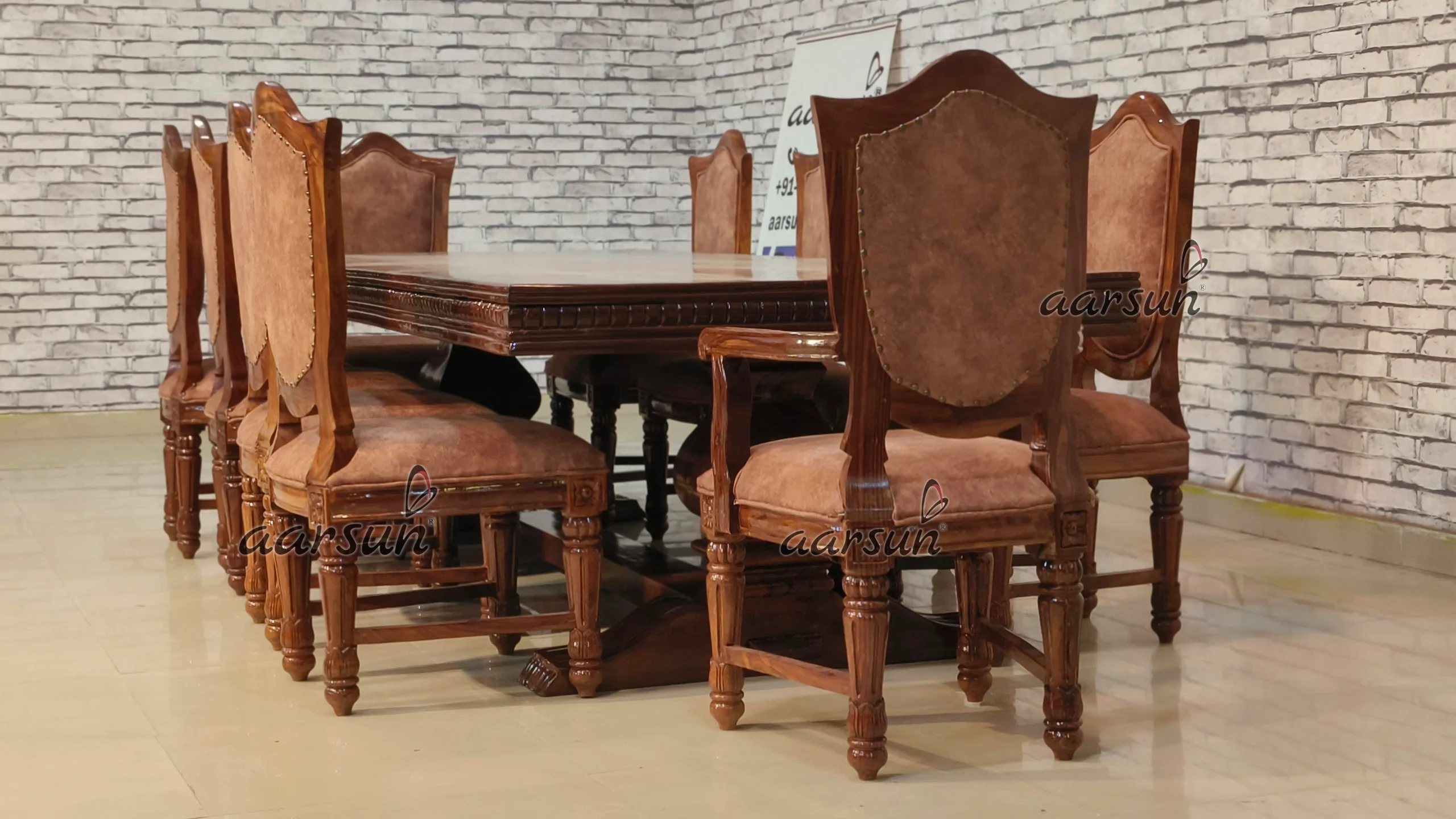 Stylish modern dining set With Heavy Pillars view 5
