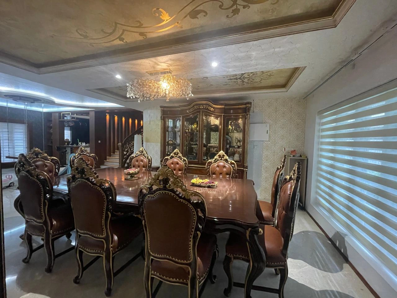 Traditional Classic Wooden Handicrafted Dining Set view 2