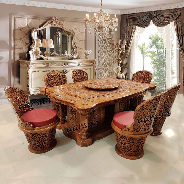 Traditional Dining Set heritage carved Table