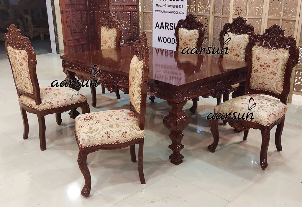 Unique Design 6 Seater Dining in Teak Wood view 4