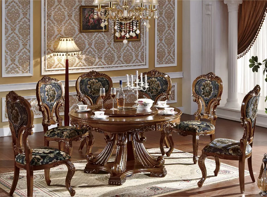 Wooden Carved Dining Set of 6