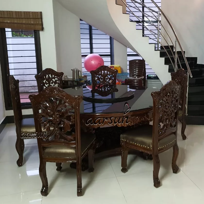 Wooden Dining Set in Dark Finish – Dark Finish