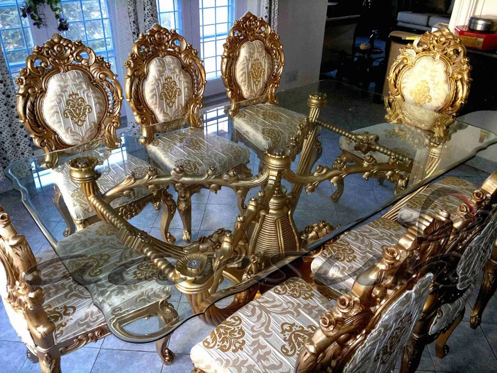 Wooden Eight Seater Antique Style dining Set